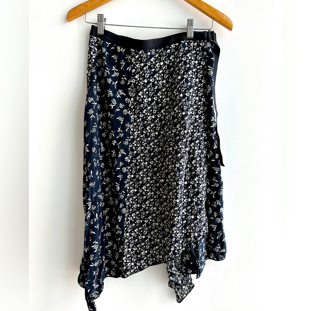 Rag & Bone Mid Length Floral Wrap Skirt